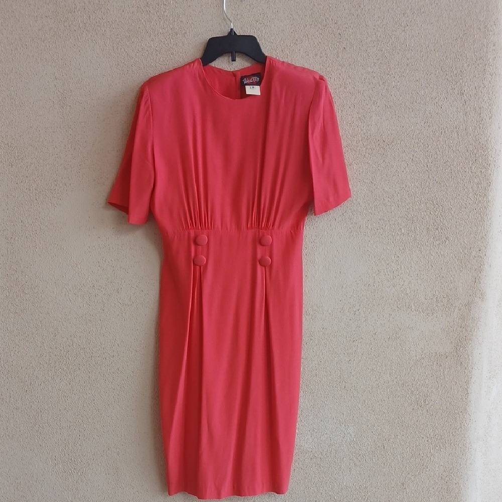Vintage Hearts Elegant Coral Mini Dress